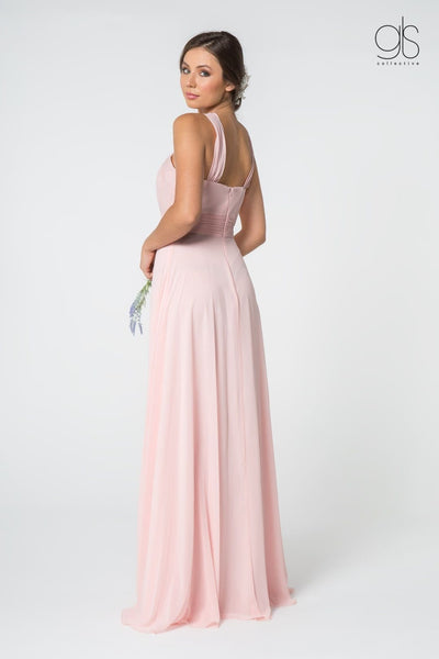 High-Neck Long A-Line Chiffon Dress by Elizabeth K GL2816 - Long Formal Dresses