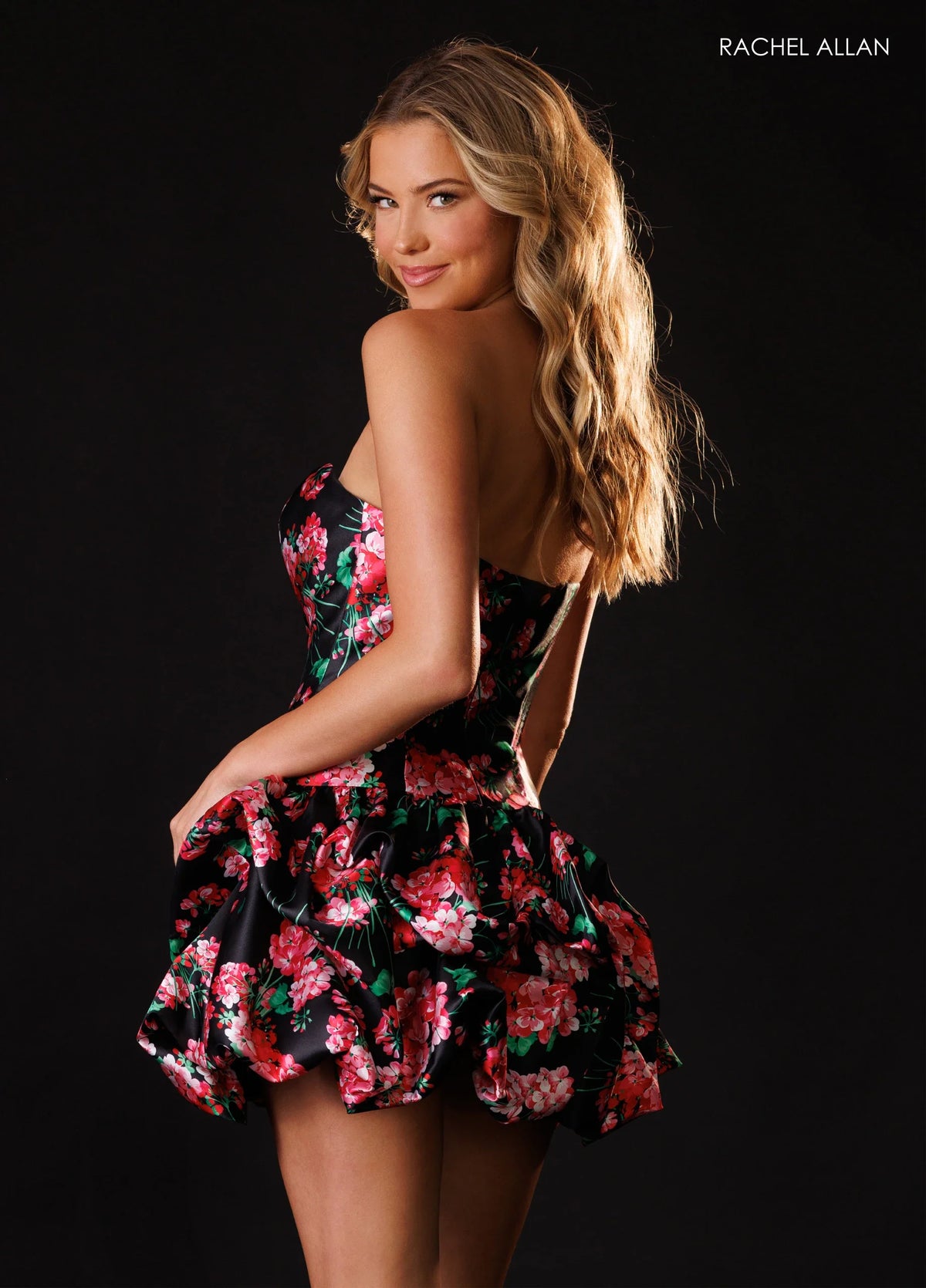 Rachel Allan BLACK PRINT Dress