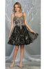 Homecoming Short Embroidered Dress - BLACK/GOLD / 4