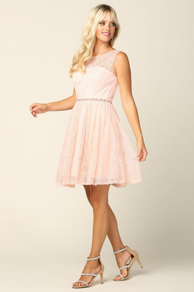 Eva USA 3425 Homecoming Sleeveless Lace Cocktail Dress