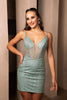 Homecoming V-Neck Spaghetti Semi-Formal Dress By May Queen MQ2128 - Dress