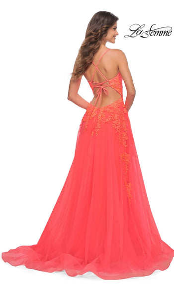 La Femme Hot Coral Dresses