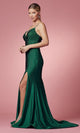 Nox Anabel A1376 Elegant Empire-Waist Long Prom Dress with Strappy Beaded Back