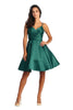 Spaghetti Strap Cocktail Dress - Hunter Green / 2