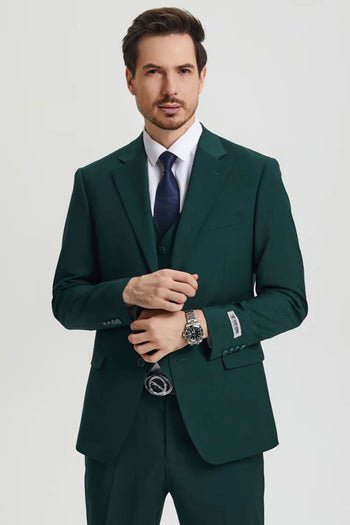 Hunter Green Groomsmen Suit for Men & Boys - Perfect for Weddings + Free Tie - Hunter Green / 36Regular - Suits