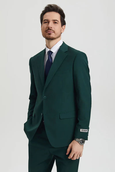 Hunter Green Groomsmen Suit for Men & Boys - Perfect for Weddings + Free Tie - Suits