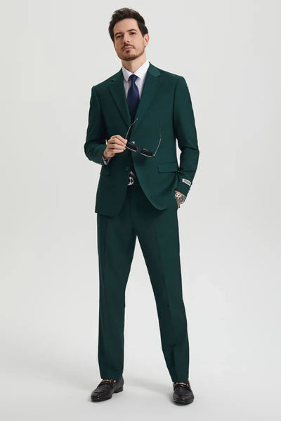 Hunter Green Groomsmen Suit for Men & Boys - Perfect for Weddings + Free Tie - Suits