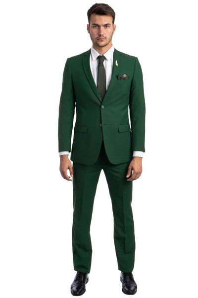 Hunter Green Groomsmen Suit for Men & Boys - Perfect for Weddings + Free Tie - Suits