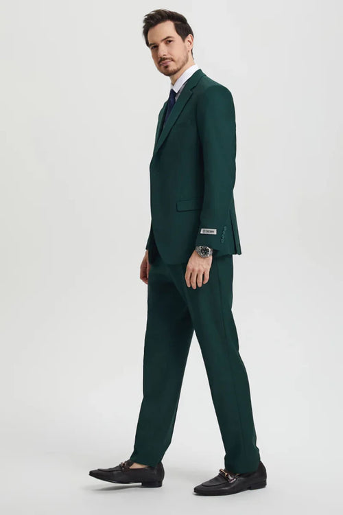 Hunter Green Groomsmen Suit for Men & Boys - Perfect for Weddings + Free Tie - Suits