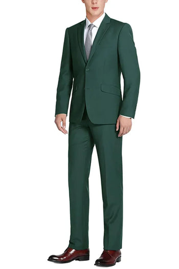 Hunter Green Slim Fit Groomsmen Suit for Men & Boys - Perfect for Weddings + Free Tie - Hunter Green / 34Short - Suits