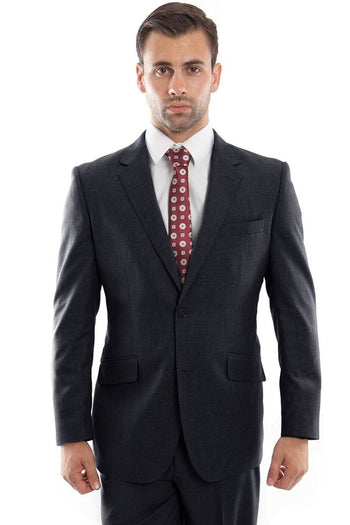 Men's Modern Charcoal Wool Suit by Zegarie Suits