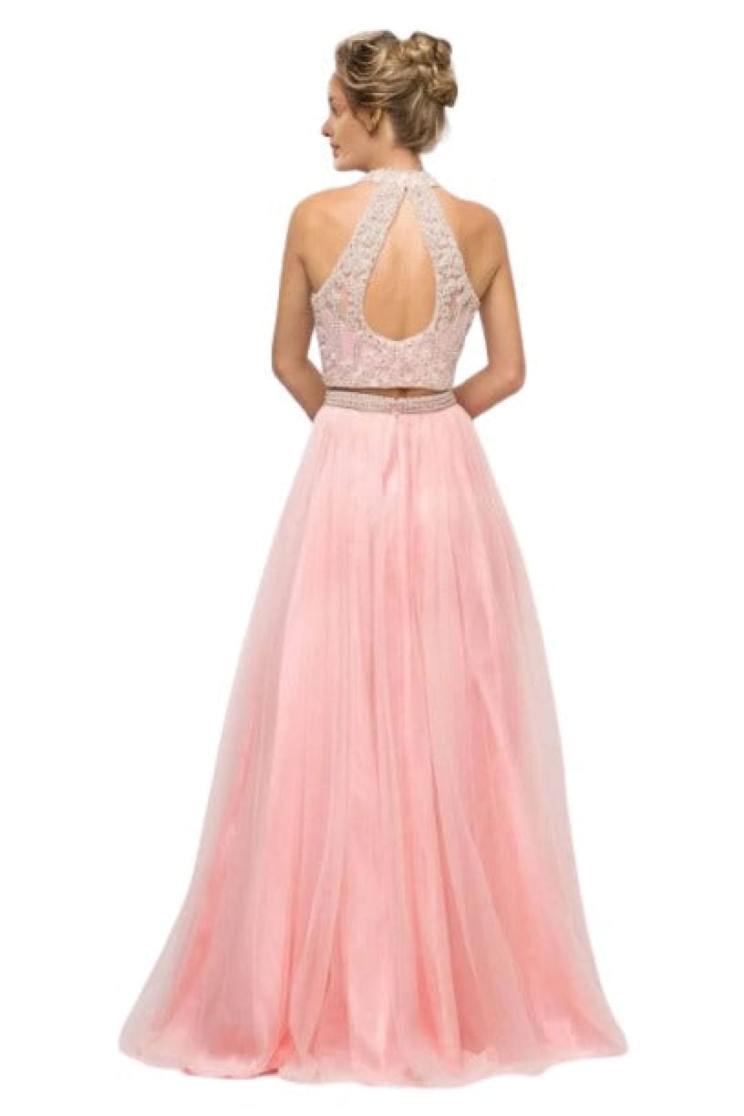 Illusion Halter Beaded A-Line Gown 2025 Elegant Formal Dress - Prom