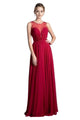 Illusion Neck Chiffon Dress 2025 Elegant A-Line Evening Gown - Burgundy / 2 - Prom