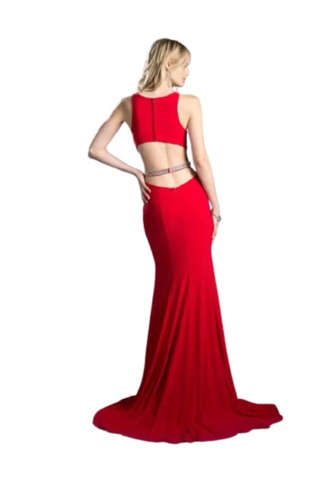 Illusion Paneled Cutout Gown 2025 Chic Evening Dress - Red / 4 - Prom