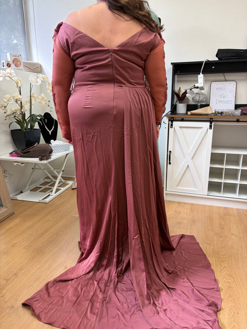 Beaded Embellished Side Sash Evening Dress