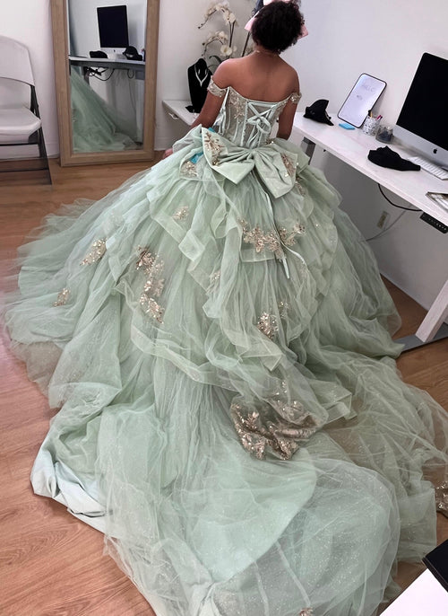Quinceanera Dress Sweetheart Ruffles Sequin Prom Gown By Layla K LK272