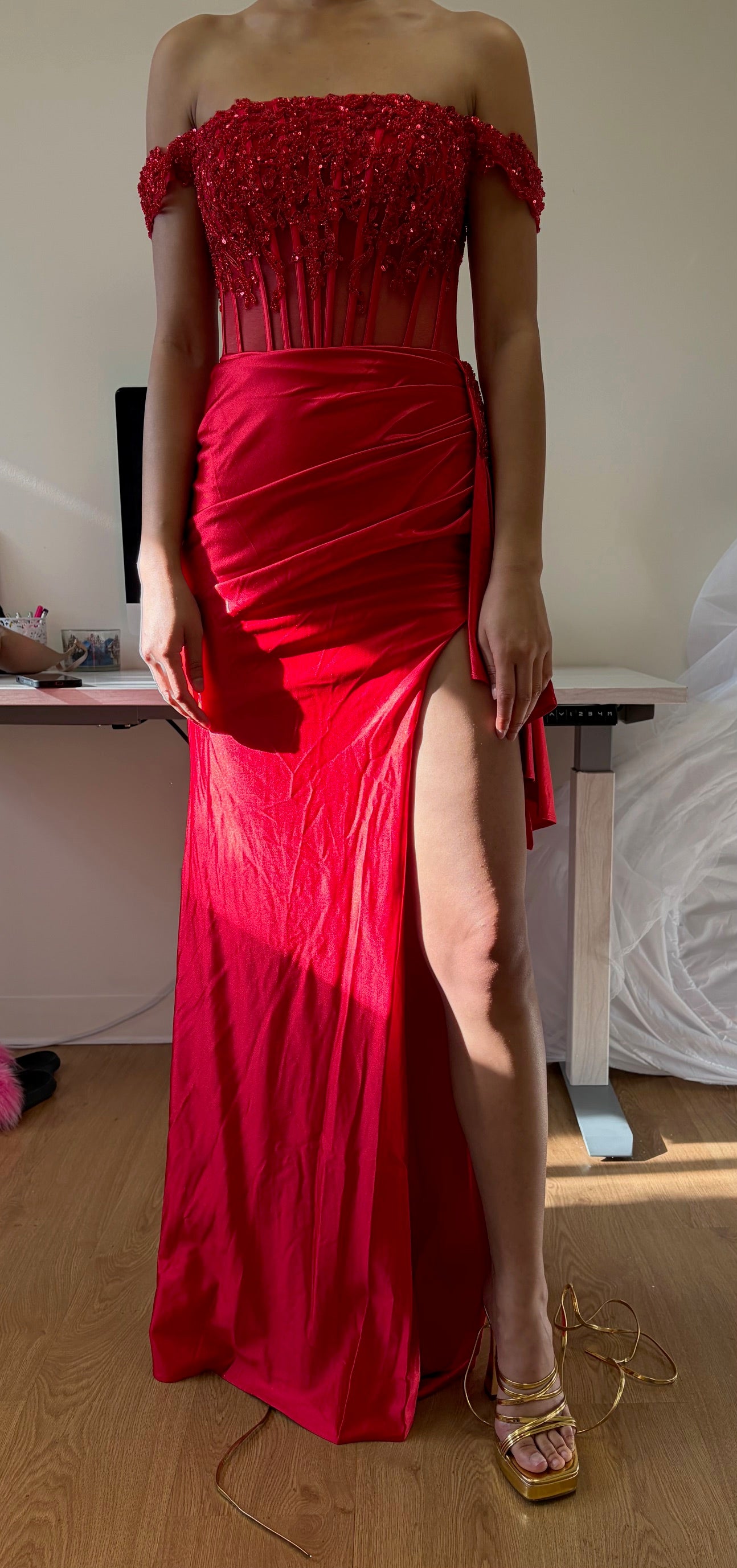 Evening Dress Sleeveless Ruched Long Prom Gown By Royal Queen RQ8173