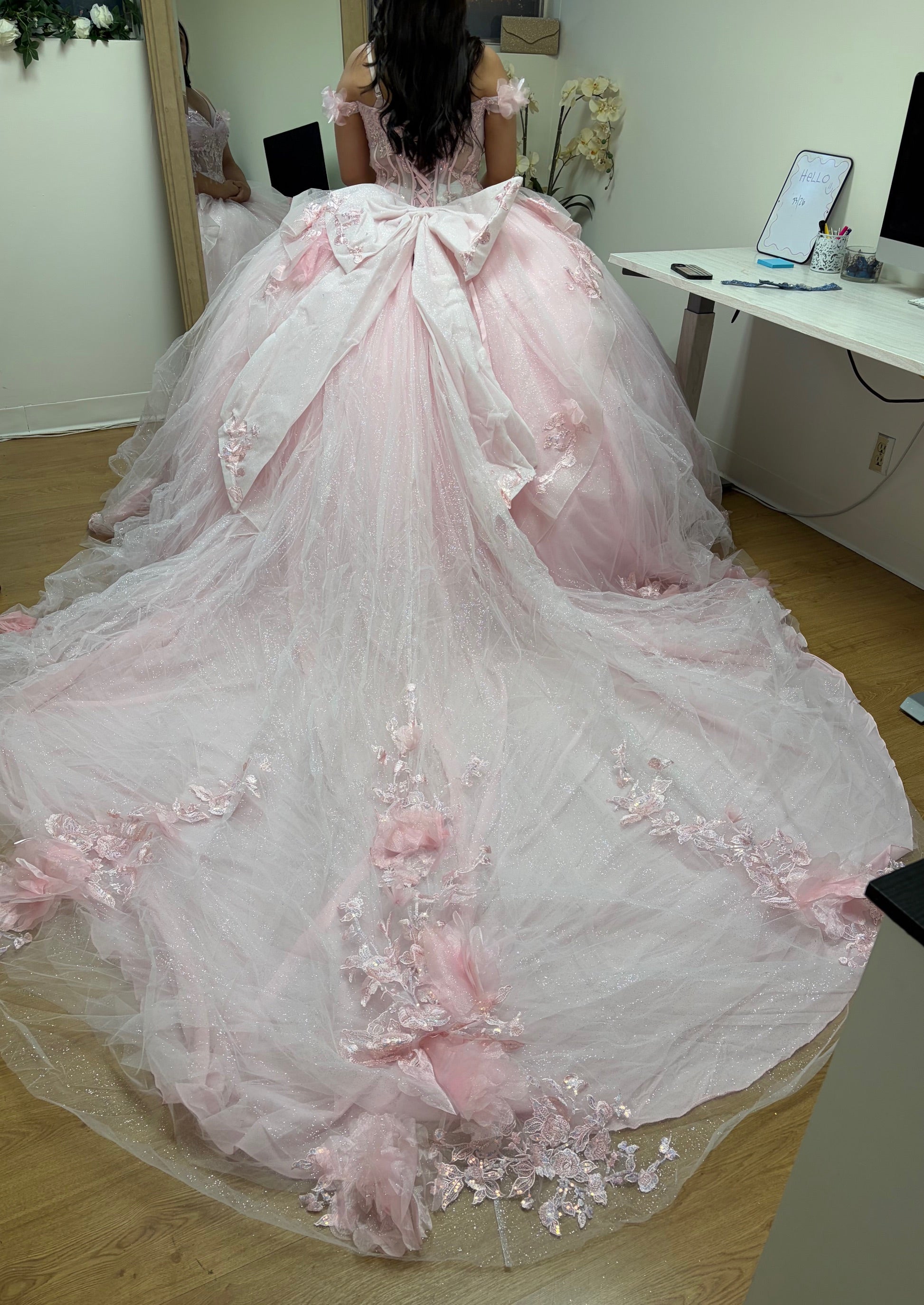 Layla K LK270 Off-Shoulder Floral Applique Ball Gown Quinceañera Dress-New Collection