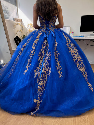 Sweet 16 Birthday Party Dress in Royal/Gold Style LK230 Ball Gown