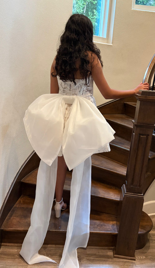 Nox Anabel JQ1017 Strapless Short Lace Prom Dress