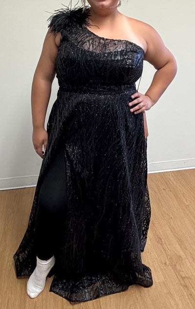 May Queen MQ2024 Asymmetrical Embellished Gala Gown with Slit