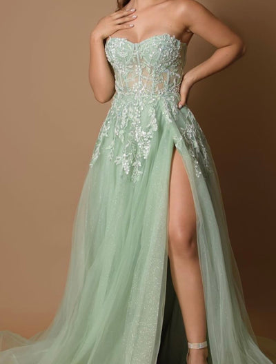 Royal Queen RQ8135 Off-Shoulder Prom Gown with Embellished Embroidery