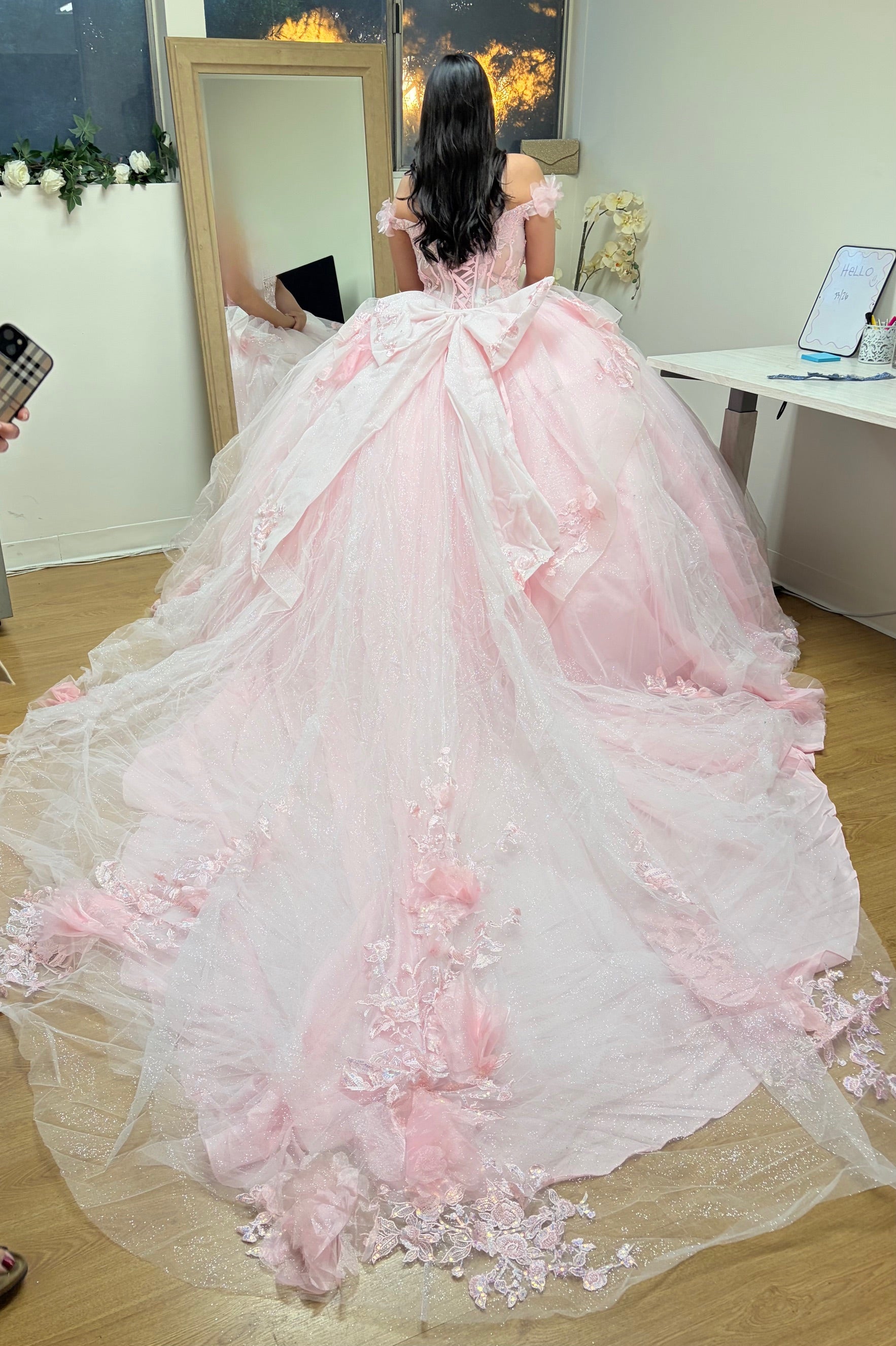 Layla K LK270 Off-Shoulder Floral Applique Ball Gown Quinceañera Dress-New Collection