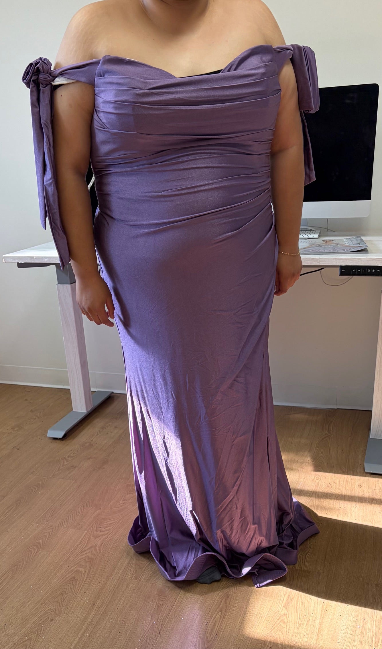 Victorian Lilac Bridesmaid Dresses-Inexpensive Long Gown