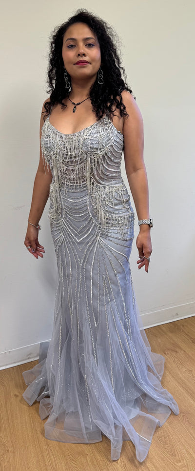 Vestido de fiesta con escote redondo y corte sirena de Royal Queen RQ8167