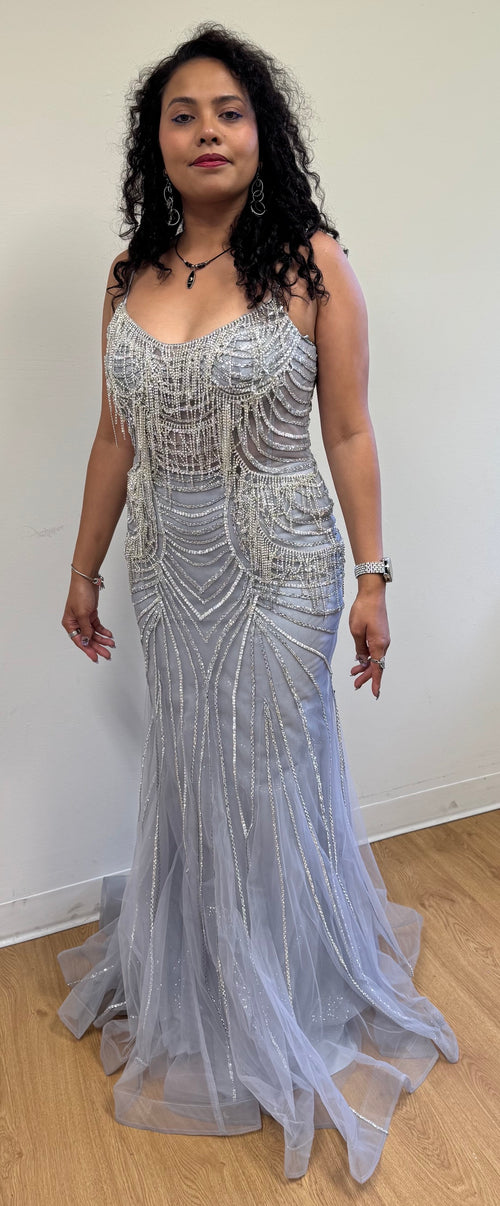 Vestido de fiesta con escote redondo y corte sirena de Royal Queen RQ8167