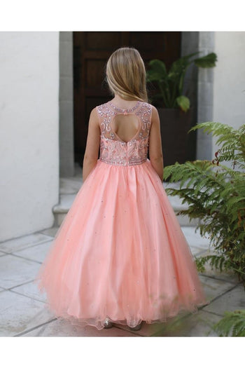 Elegant Beaded Tulle Dress with Sequin Embroidery & Ruffle Lined Skirt By AG5274