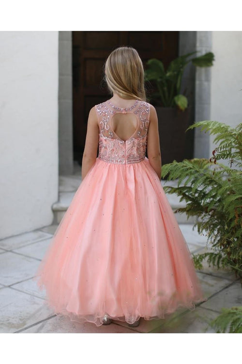Elegant Beaded Tulle Dress with Sequin Embroidery & Ruffle Lined Skirt By AG5274