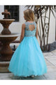 Elegant Beaded Tulle Dress with Sequin Embroidery & Ruffle Lined Skirt By AG5274