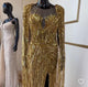 MNM Couture M1003 Silver Embellished Gown with Cape