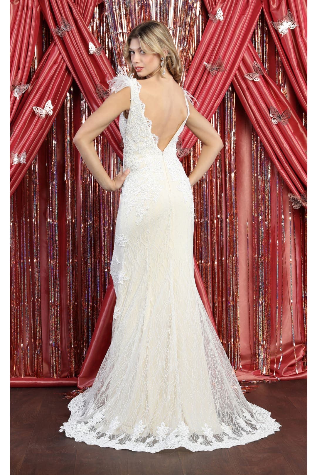 Feather Wedding Formal Gown - Dress