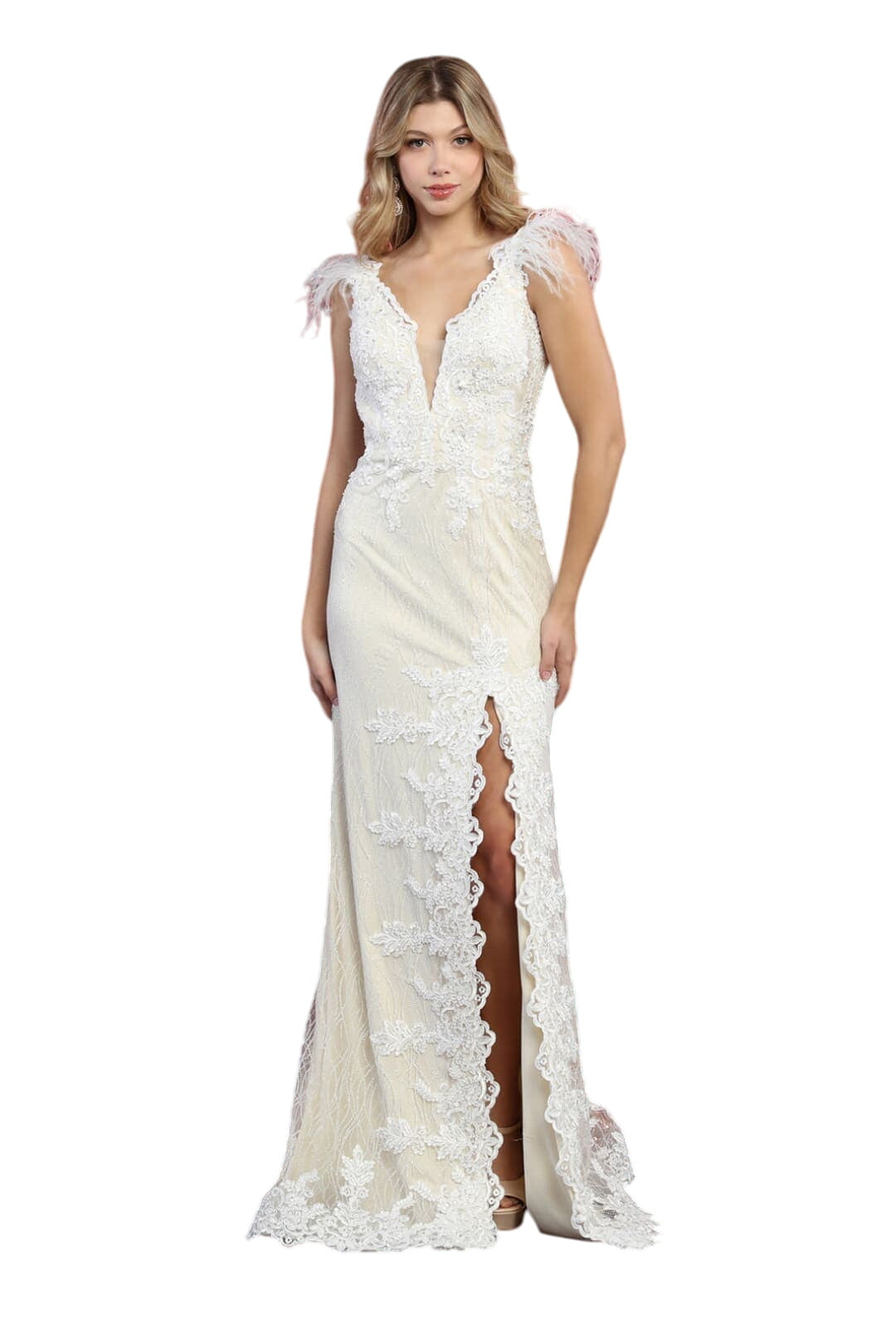 Feather Wedding Formal Gown - Dress