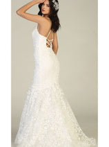 Ivory Floral Mermaid Wedding Gown