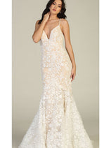 Ivory Floral Mermaid Wedding Gown