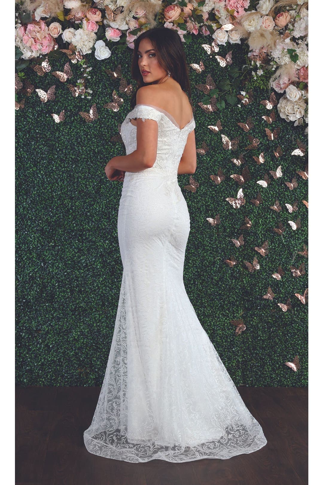 Ivory Off-Shoulder Bridal Dress - Dress