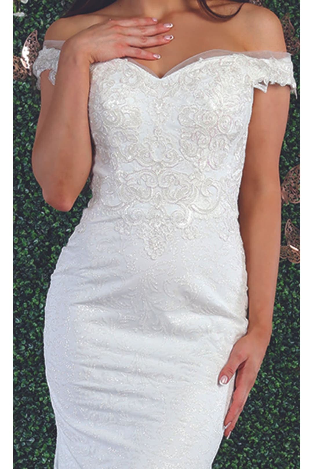 Ivory Off-Shoulder Bridal Dress - Ivory / 4 - Dress