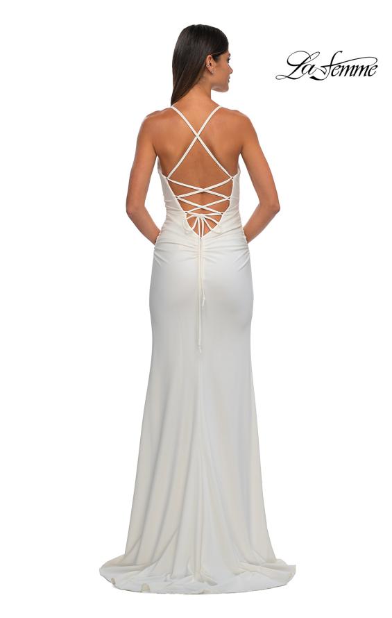 La Femme 32851 Sleeveless Rhinestone Accented Prom Gown