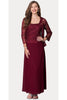 J&J Fashion 8466 Classy Mother Of The Bride Dress - BURGUNDY / M