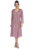 J&J Fashion 8485 Semi Formal Dresses With Jacket - MAUVE / M