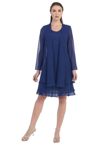 Mother of the Bride Dresses Short - ROYAL BLUE / M