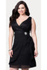 J&J Fashion 8723 Mother Of The Bride Dress Short - BLACK / M