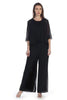 J & J Fashion 8844 Mother Of The Bride 3 Piece Pant Suit - BLACK / M