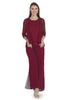 J & J Fashion 8844 Mother Of The Bride 3 Piece Pant Suit - BURGUNDY / M