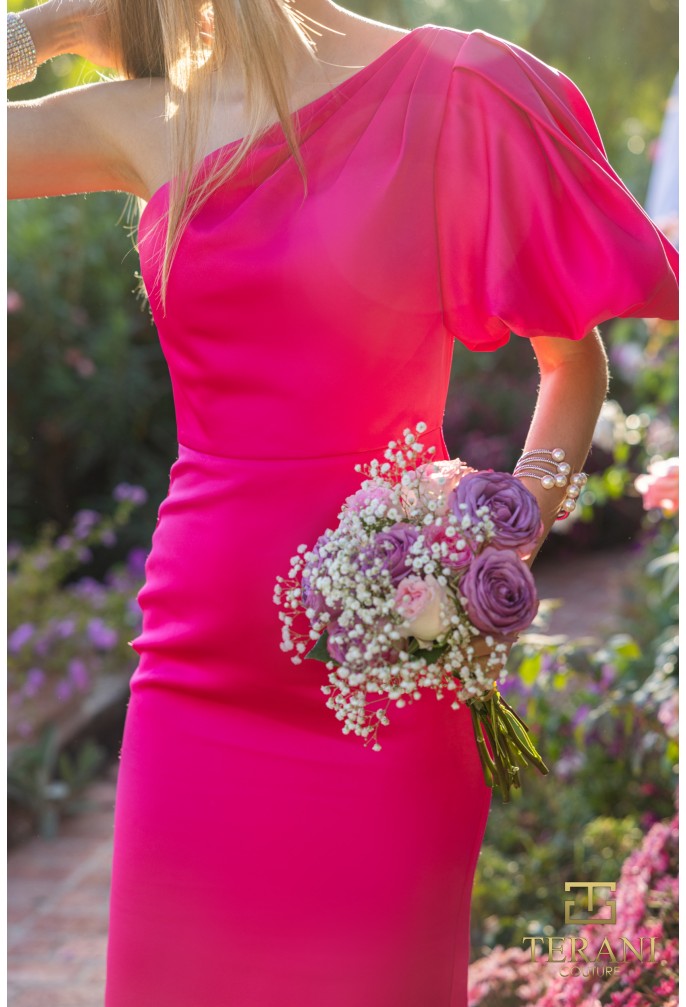 Terani Couture J2511 Vestido de noche formal largo entallado