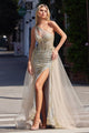Ladivine J869 - Vestido de fiesta asimétrico con lentejuelas y brillo