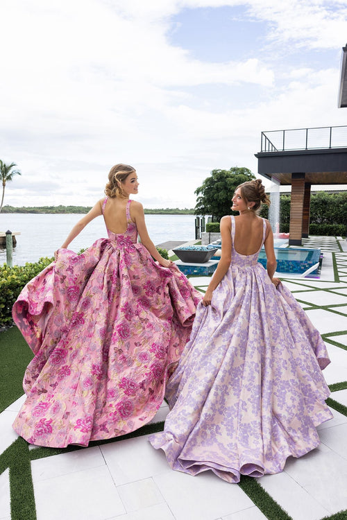PORTIA & SCARLETT Fuchsia/Gold dress